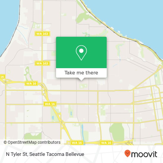 Mapa de N Tyler St, Tacoma, WA 98406