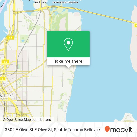 Mapa de 3802,E Olive St E Olive St, Seattle, WA 98122