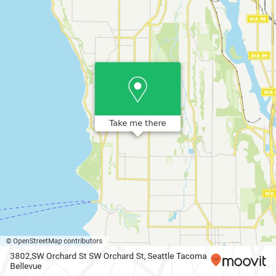 Mapa de 3802,SW Orchard St SW Orchard St, Seattle, WA 98126
