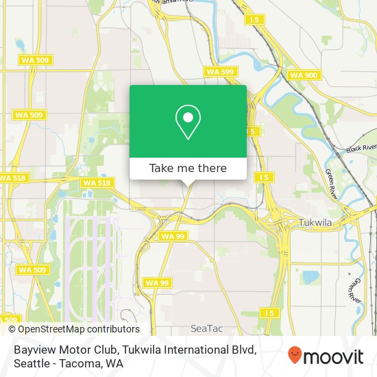 Bayview Motor Club, Tukwila International Blvd map