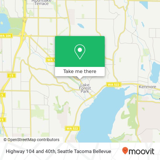 Highway 104 and 40th, Lake Forest Park, WA 98155 map