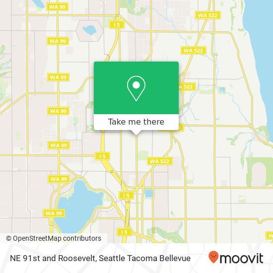 Mapa de NE 91st and Roosevelt, Seattle, WA 98115