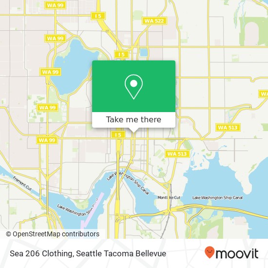 Mapa de Sea 206 Clothing, 4557 11th Ave NE