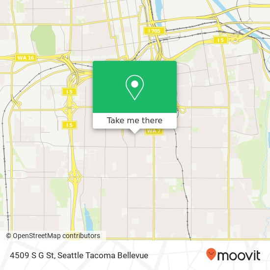 Mapa de 4509 S G St, Tacoma, WA 98418