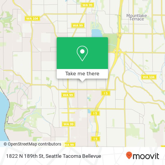 Mapa de 1822 N 189th St, Shoreline, WA 98133