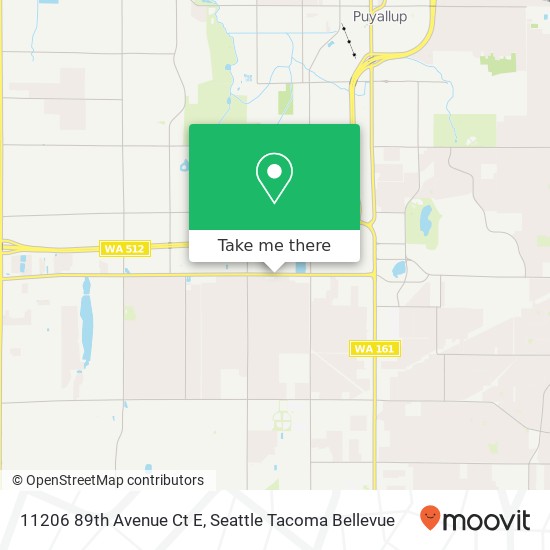 Mapa de 11206 89th Avenue Ct E, Puyallup, WA 98373