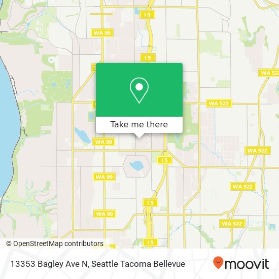 Mapa de 13353 Bagley Ave N, Seattle, WA 98133