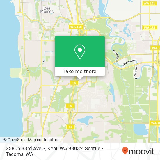 Mapa de 25805 33rd Ave S, Kent, WA 98032