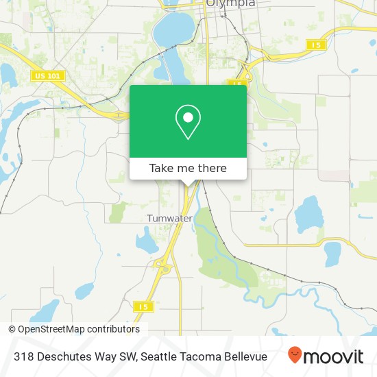 Mapa de 318 Deschutes Way SW, Tumwater, WA 98501