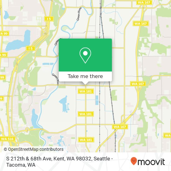 Mapa de S 212th & 68th Ave, Kent, WA 98032