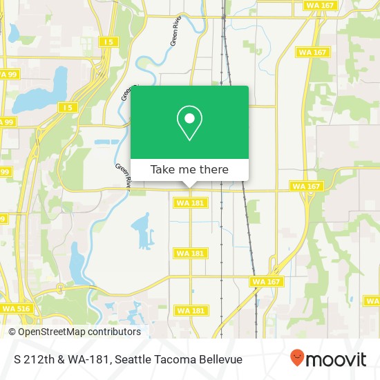 S 212th & WA-181, Kent, WA 98032 map