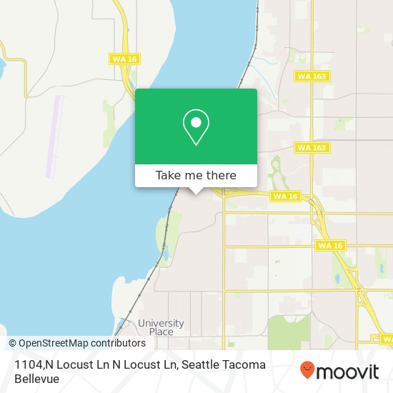 Mapa de 1104,N Locust Ln N Locust Ln, Tacoma, WA 98406