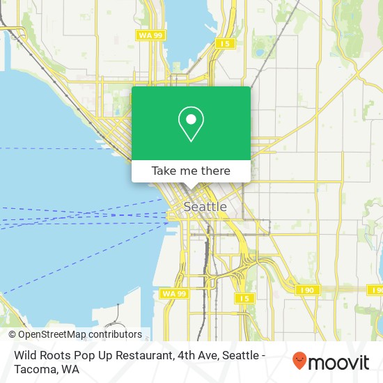 Mapa de Wild Roots Pop Up Restaurant, 4th Ave