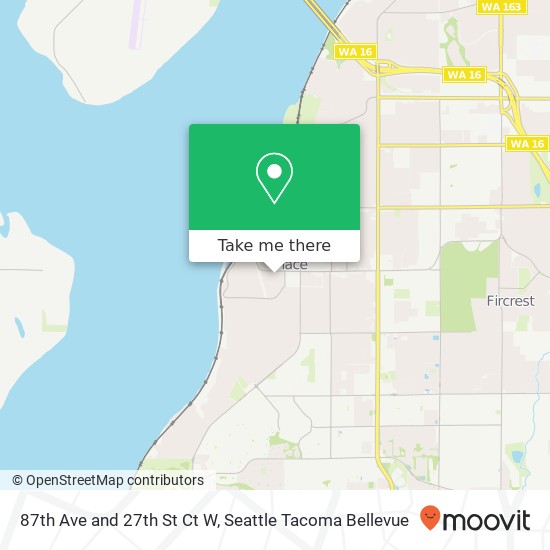 87th Ave and 27th St Ct W, University Place, WA 98466 map