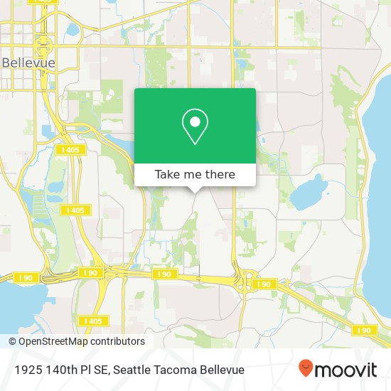 Mapa de 1925 140th Pl SE, Bellevue, WA 98007