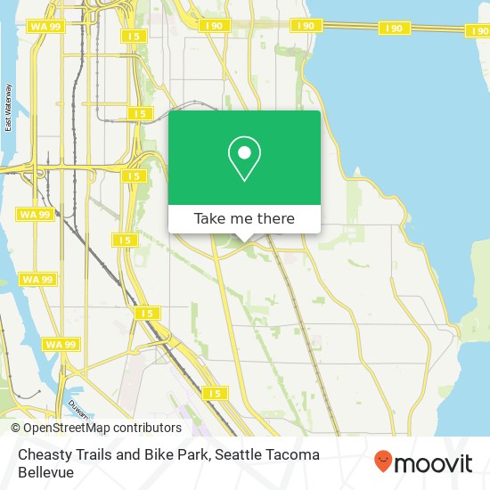 Cheasty Trails and Bike Park, S Columbian Way map