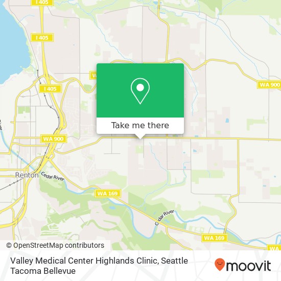 Mapa de Valley Medical Center Highlands Clinic, 3901 NE 4th St