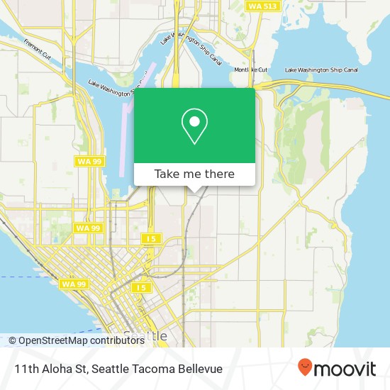 Mapa de 11th Aloha St, Seattle, WA 98102