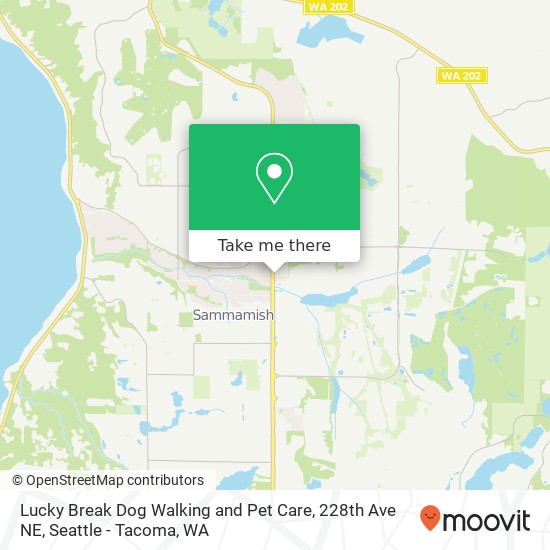 Mapa de Lucky Break Dog Walking and Pet Care, 228th Ave NE