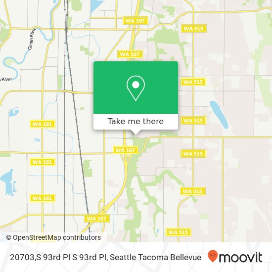 Mapa de 20703,S 93rd Pl S 93rd Pl, Kent, WA 98031