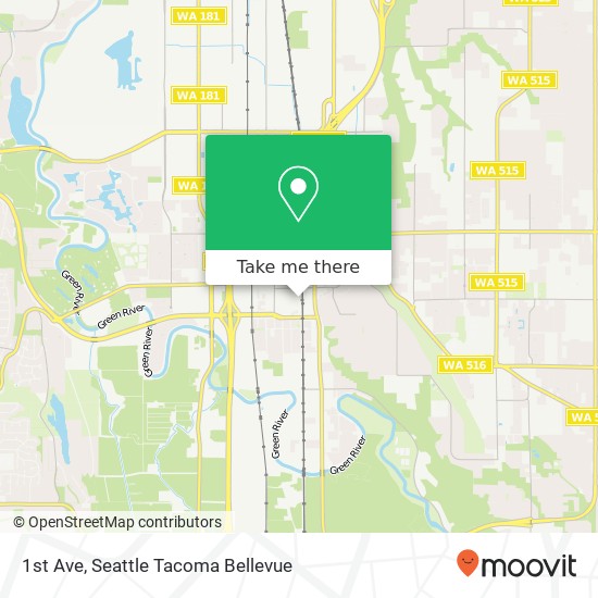 Mapa de 1st Ave, Kent, WA 98032