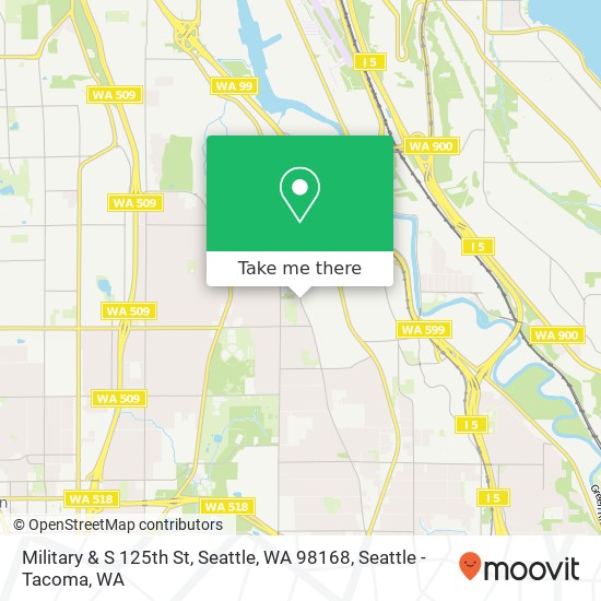 Mapa de Military & S 125th St, Seattle, WA 98168