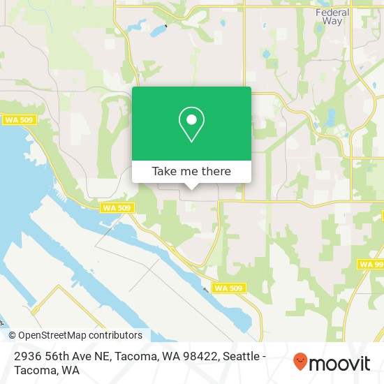 Mapa de 2936 56th Ave NE, Tacoma, WA 98422