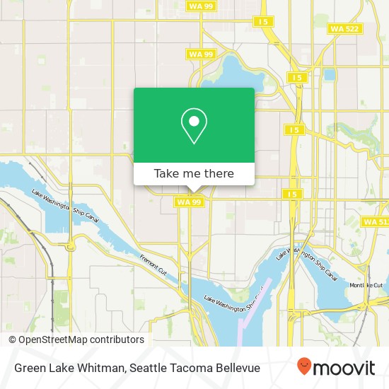 Mapa de Green Lake Whitman, Seattle, WA 98103