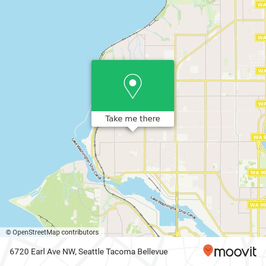 Mapa de 6720 Earl Ave NW, Seattle, WA 98117