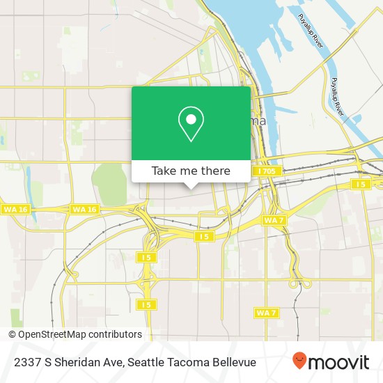 Mapa de 2337 S Sheridan Ave, Tacoma, WA 98405