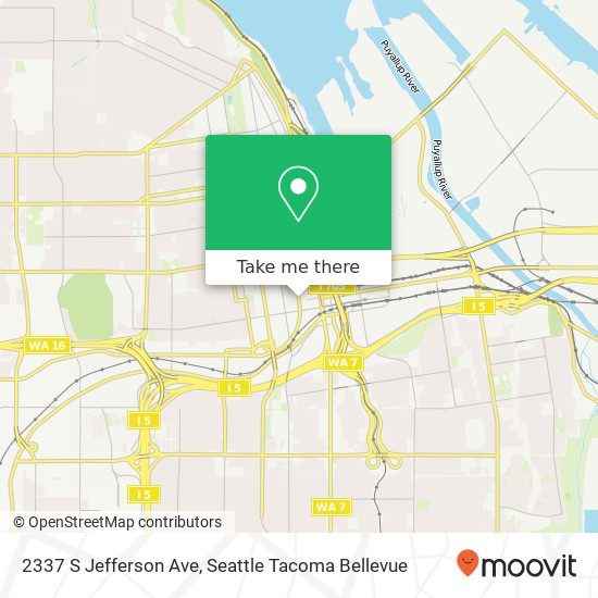 Mapa de 2337 S Jefferson Ave, Tacoma, WA 98402