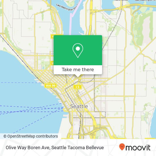 Mapa de Olive Way Boren Ave, Seattle, WA 98101