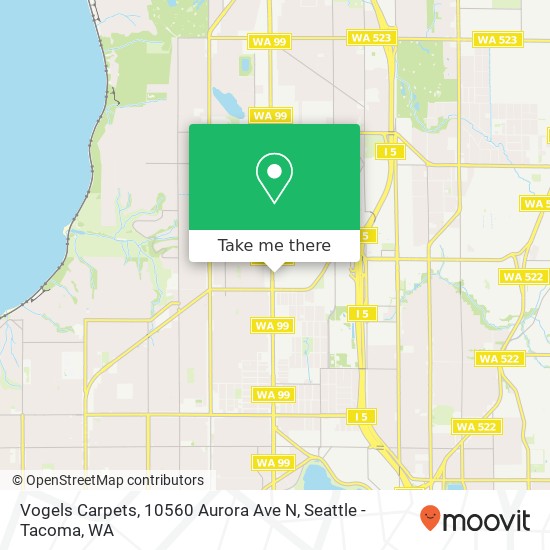 Mapa de Vogels Carpets, 10560 Aurora Ave N
