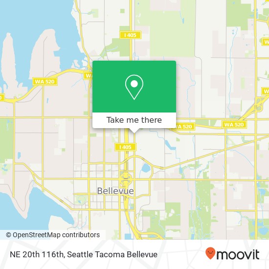 Mapa de NE 20th 116th, Bellevue, WA 98005