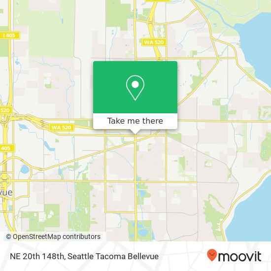 Mapa de NE 20th 148th, Bellevue, WA 98007