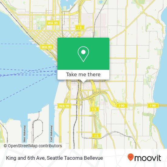 Mapa de King and 6th Ave, Seattle, WA 98104