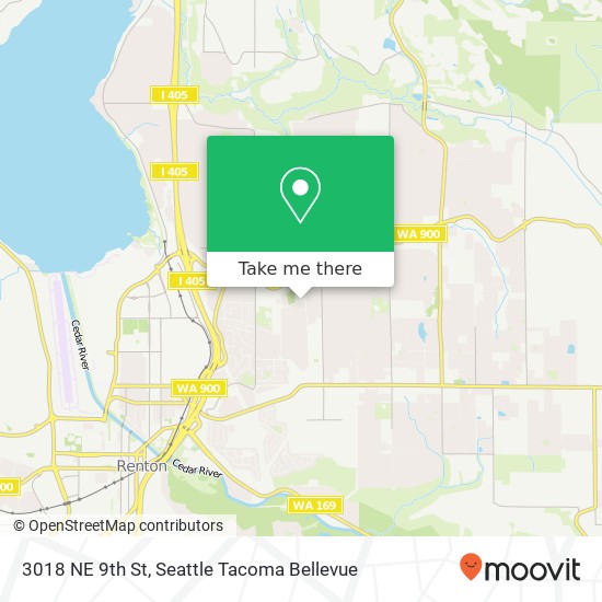 Mapa de 3018 NE 9th St, Renton, WA 98056