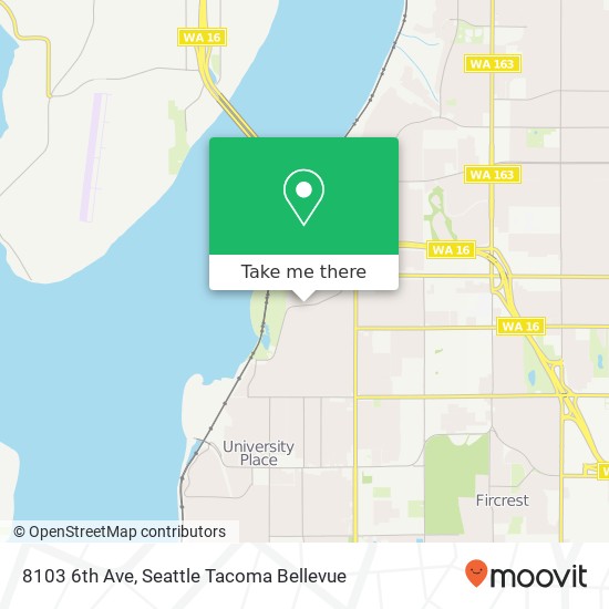 Mapa de 8103 6th Ave, Tacoma, WA 98406