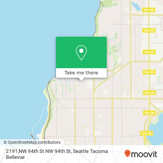 Mapa de 2191,NW 94th St NW 94th St, Seattle, WA 98117