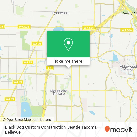 Black Dog Custom Construction map
