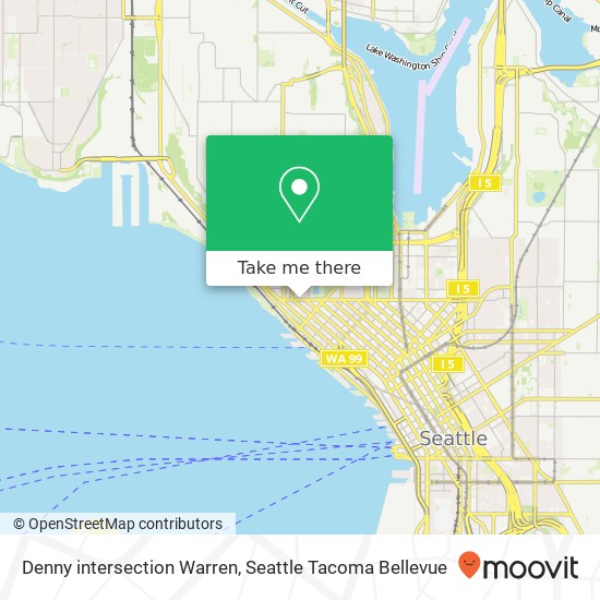 Denny intersection Warren, Seattle, WA 98121 map