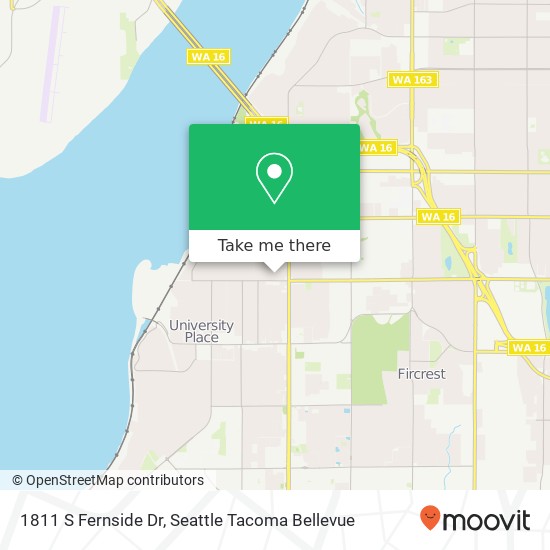 Mapa de 1811 S Fernside Dr, Tacoma, WA 98465