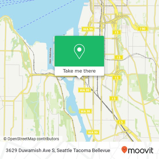 Mapa de 3629 Duwamish Ave S, Seattle, WA 98134