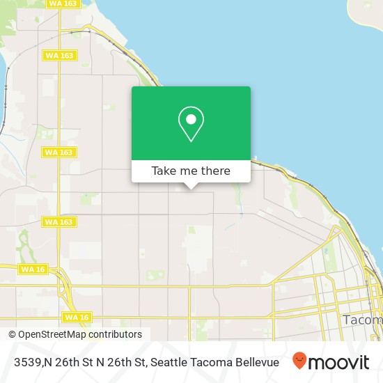 Mapa de 3539,N 26th St N 26th St, Tacoma, WA 98407