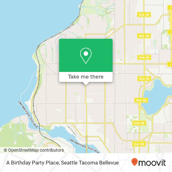 Mapa de A Birthday Party Place, 7330 15th Ave NW