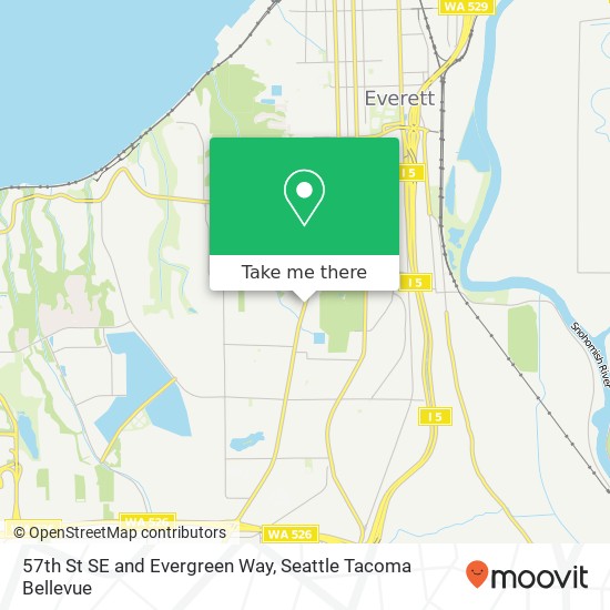 57th St SE and Evergreen Way, Everett, WA 98203 map