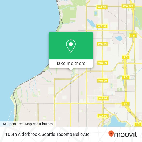 Mapa de 105th Alderbrook, Seattle, WA 98177
