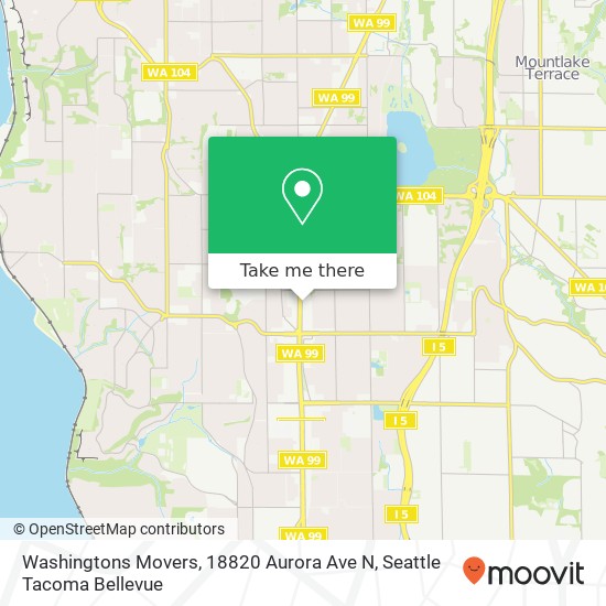 Mapa de Washingtons Movers, 18820 Aurora Ave N