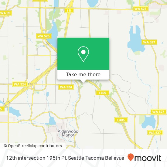 12th intersection 195th Pl, Lynnwood, WA 98036 map