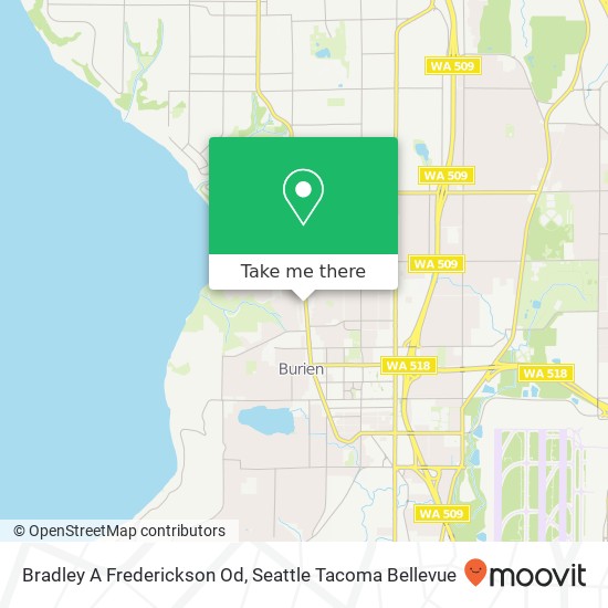 Mapa de Bradley A Frederickson Od, 14031 Ambaum Blvd SW